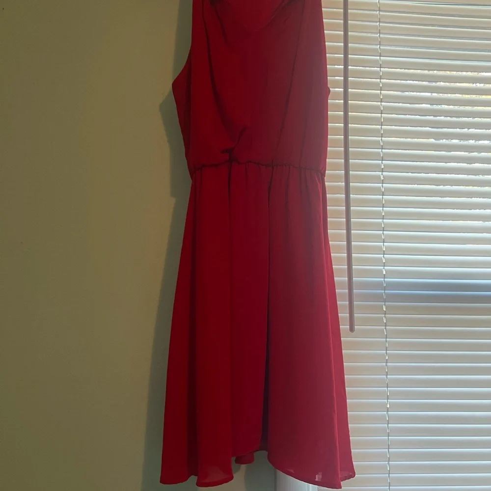 Lush Vibrant Red Mini Dress - Picture 2 of 3